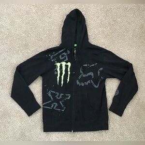 Fox Racing Monster Energy Hoodie Size Medium Ricky Carmichael #4 Y2K Full Zip